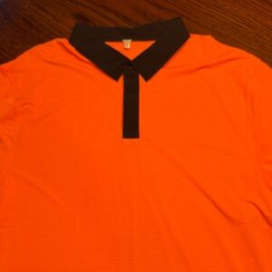lululemon athletica Vibrant Orange Polo with Black Collar